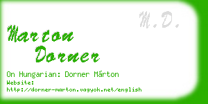 marton dorner business card